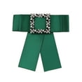 thumbnail image 1 of Unique Bargains Broche Carrée en Strass avec Nœud pour Femmes Couleur Unie Rétro Chic Vert, 1 of 4