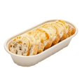 thumbnail image 2 of Pulp Tek 27 oz Oval Natural Sugarcane / Bagasse Take Out Container - 9 1/2" x 4 3/4" x 2" - 100 count box, 2 of 4