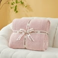thumbnail image 5 of Snuggle Sac Fuzzy Reversible Microfiber Throw Blanket,Ultra Soft Knit Throw,Pink,50*60", 5 of 5