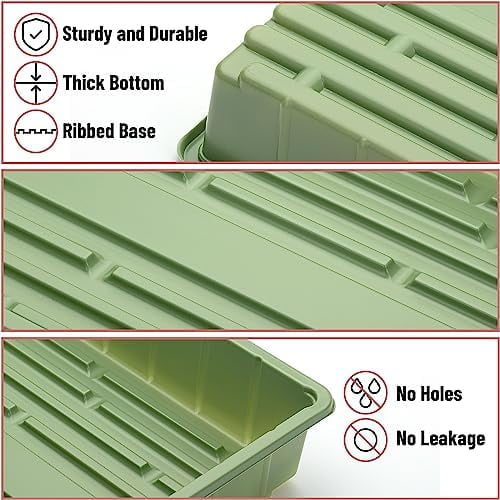 -Plastic Growing Trays, 5 Pack, Plant Tray, Seed Tray, Propagation Tray