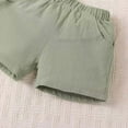 thumbnail image 4 of LUOGENLI Ensemble Chemise à Manches Courtes pour Garçons en Mélange Décontracté d'Été Deux Pièces avec Col et Couleurs Unies Combinaison Maxi pour Garçon avec Shorts Vert 3-4 Ans, 4 of 6