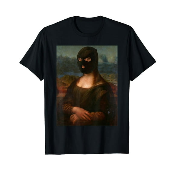 Mona Lisa Ski Mask Leonardo da Vinci's Art Funny Gift idea T-Shirt