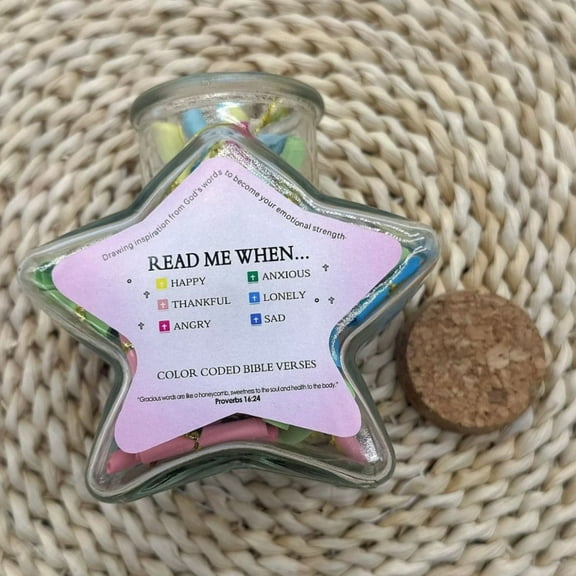 Bible Verse Jar,Read Me When Bible Verses Jar For Daily Encouragement, Inspirational Prayer & Reflection,Christian Gifts for Women,Mom Gifts,Religious Graduation gift,Birthday gifts