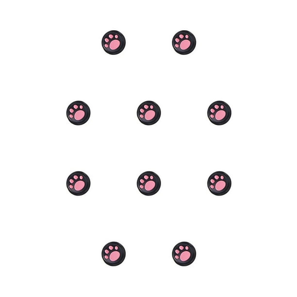 Seitruly Grips Caps Cóncavo Cómodo Útil Forma de pata de gato Thumbstick Cover Controller Accesorios para doméstico rosa sobre negro rosa sobre negro 10piezas