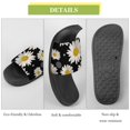 thumbnail image 7 of GZHJMY Stylish Slides for Women Men, White Chrysanthemums on Black Background Soft Flexible Slip-on Sandals Slippers, 7 of 7