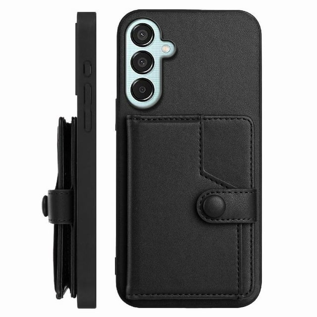 FOXDOCK Case for SAMSUNG Galaxy M15 RFID-Blocking Card Holder - Stylish Button Closure Design