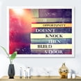 thumbnail image 3 of Designart 'If Opportunity Does Not Knock Build A Door On Books' Traditional Framed Art Print, 3 of 4