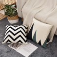 thumbnail image 3 of Set of 4 Decorative Geometric 18 x 18 Inches Throw Pillow Covers - Modern Pattern Linen Square Pillow Cushion Case for Sofa Couch Bed Home Outdoor Car (18" x 18", Beige/Black), 3 of 6