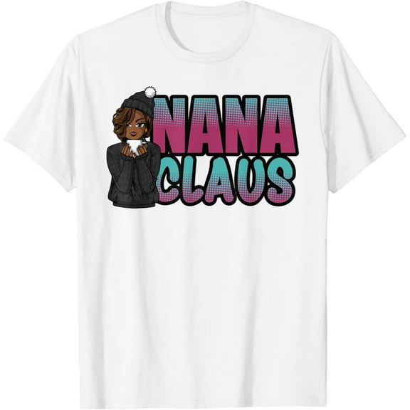 Nana Claus Grandma Santa Black Woman Sipping Coffee Cocoa