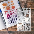 thumbnail image 5 of 1pc Sports and Study Element Stainless Steel Stencil Ball Camera Art Metal Journal Template, 5 of 9