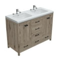 thumbnail image 2 of 47'' Wooden Bathroom Vanity with Double Ceramic Sink Freestanding Storage Cabinet with 6 Drawers, 2 of 10
