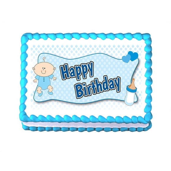 Baby Baba Happy Birthday Edible Photo Image Cake Topper