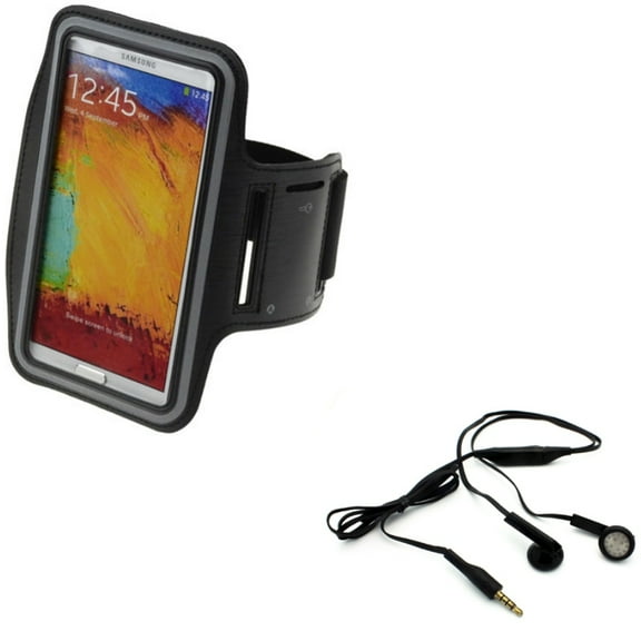 Headphones Wired Earphones w Sports Running Armband for Samsung Galaxy S10e/S10 - Handsfree Mic 3.5mm Headset, Gym Workout Case Cover N5K