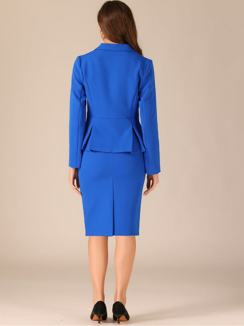 blazer dress royal blue Royal Blue Button Detail Blazer Dress