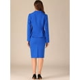 thumbnail image 3 of DARING DIVA Women's Peplum Blazer Pencil Skirt 2 Pcs Suit Set M Royal Blue, 3 of 6