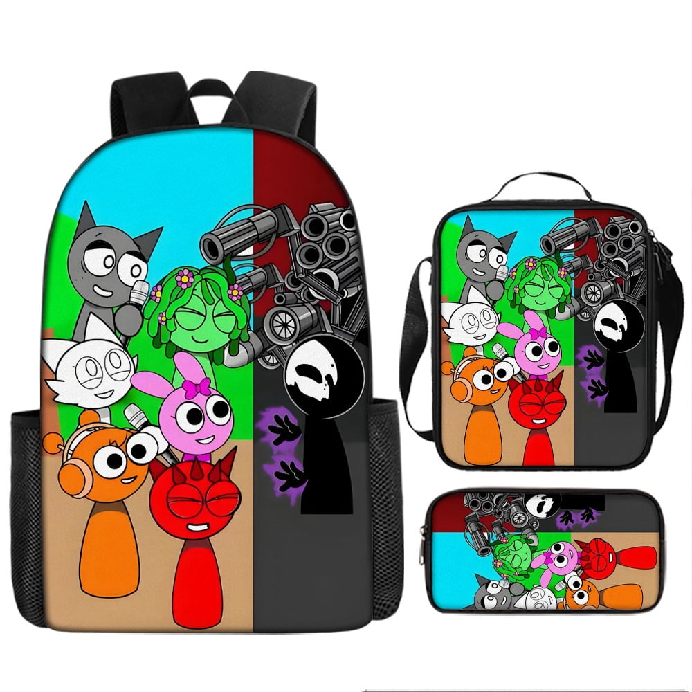WovenWink Sprunky Backpacks, Sprunki Back Packs Pencil Bags Crossbody Bags Games Mochila Travel Back Packs, Best Gifts for Game Fans Birthday Graduation Theme Party