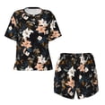 thumbnail image 4 of Naloa Lilies Flowers Women's Short-Sleeved Pajama Set, Loungewear, Summer pajamas, Breathable Cozy - 3X-Large, 4 of 9