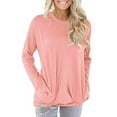 thumbnail image 1 of LAPA Hauts pour Femmes Tunique Col Rond Manches Longues Chemise Blouse, 1 of 3
