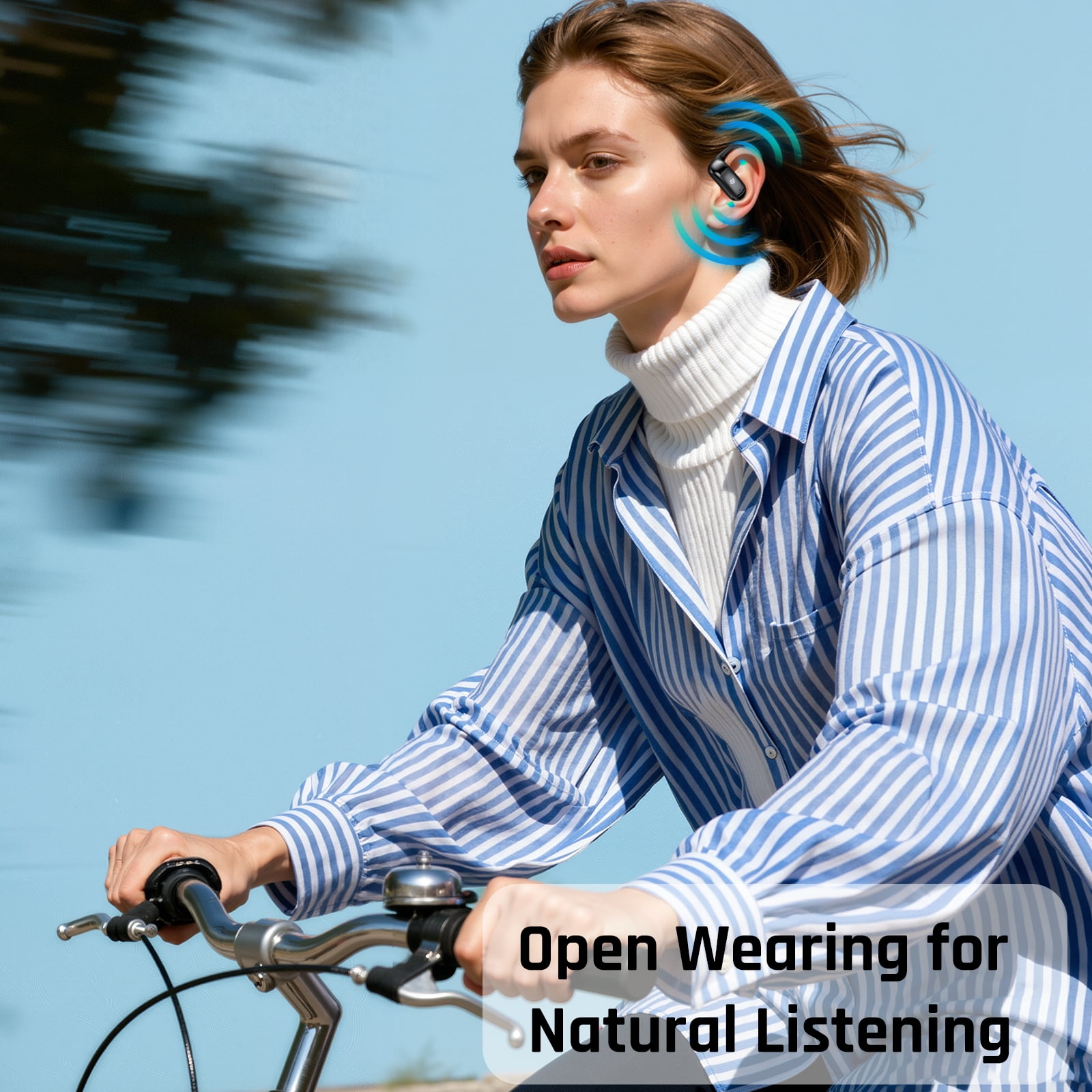 TOPVISION Wireless Earbuds, Bluetooth 5.4 Earbuds with Clear Call Mic, Open-Ear Earbuds with Dual EQ Sound Modes, 64H Playtime, Ultra-Lightweight, Open-Ear Headphones for Running, Workout, Gym