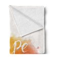thumbnail image 2 of Yellow and White Soft Flannel Fleece Blanket, Watercolor Style with Carpe Diem Seize the Day Enjoy the Moment, Cozy Plush for Indoor and Outdoor Use, 50" x 60", Yellow Marigold Pink, by Ambesonne, 2 of 5
