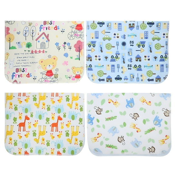 AUQ 4Pcs Baby Changing Pad Cover Reusable Bedding (Mixed Color)