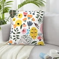 thumbnail image 6 of ZICANCN Cute Watercolor Flowers Leaves Throw Pillow Covers, Bed Couch Sofa Knit Decorative Pillow Covers for Living Room Farmhouse, 22"x22", 6 of 8