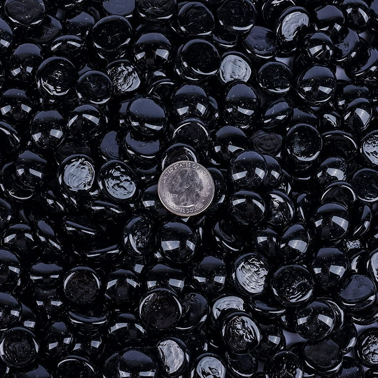 YIYA Brown-Black Flat Marble Decorative Beads Glass Gems for Home