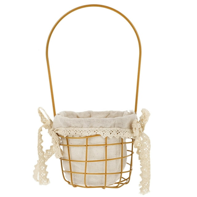 Shisuyan Panier à Main Panier Cadeau Coton Doré 1Pcs 4.7x11 Po