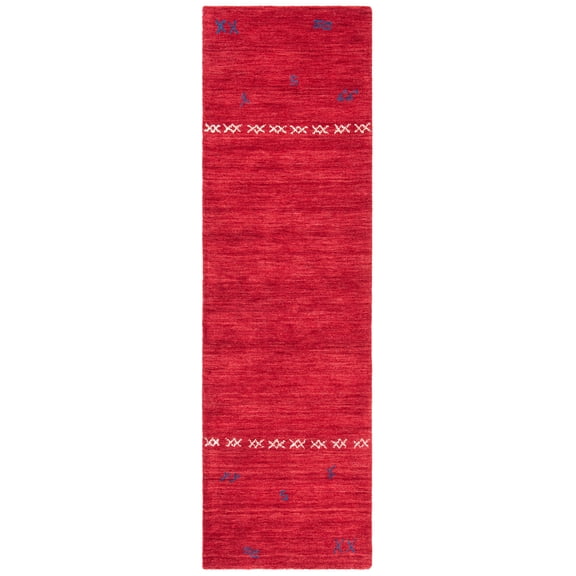 SAFAVIEH Himalaya Cainneach Solid Wool Runner Rug, Red, 2'3" x 8'
