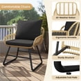 thumbnail image 5 of Topeakmart Boho Style Outdoor Wicker Bistro Set with Cushions and Pillows, Set of 3, Tan/Black, 5 of 6