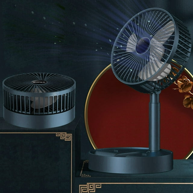 Xihbxyly Ventilador Retráctil Portátil, 3 Velocidades Ajustables, Silencioso y Potente, Recargable Por Usb, Cabezal Flexible, Compacto y Portátil, Ideal para Uso En Casa o En La Oficina, Ideal para R