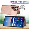 thumbnail image 3 of Dteck Embossed Flower Pattern Wallet Case for Samsung Galaxy S24 Ultra Magnetic Leather Card Slots Women Girl Case Shockproof Kickstand Flip Cover for Galaxy S24 Ultra,Rosegold, 3 of 7