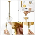 thumbnail image 5 of JONATHAN Y Watts 10.5" 1-Light Mid-Century Modern Iron/Glass LED Pendant, Chrome/Clear, 5 of 10