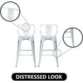 thumbnail image 6 of Alunaune 24" Metal Bar Stools Set of 4 Counter Height Barstools  Counter Stool Kitchen Bar Chairs Indoor Outdoor-Low Back, Distressed White, 6 of 18