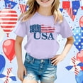 thumbnail image 2 of Bobifish girls Independence Day printed short sleeve graphic tee shirts comfortable kids casual crewneck tshirts comfortable tees, 2 of 3