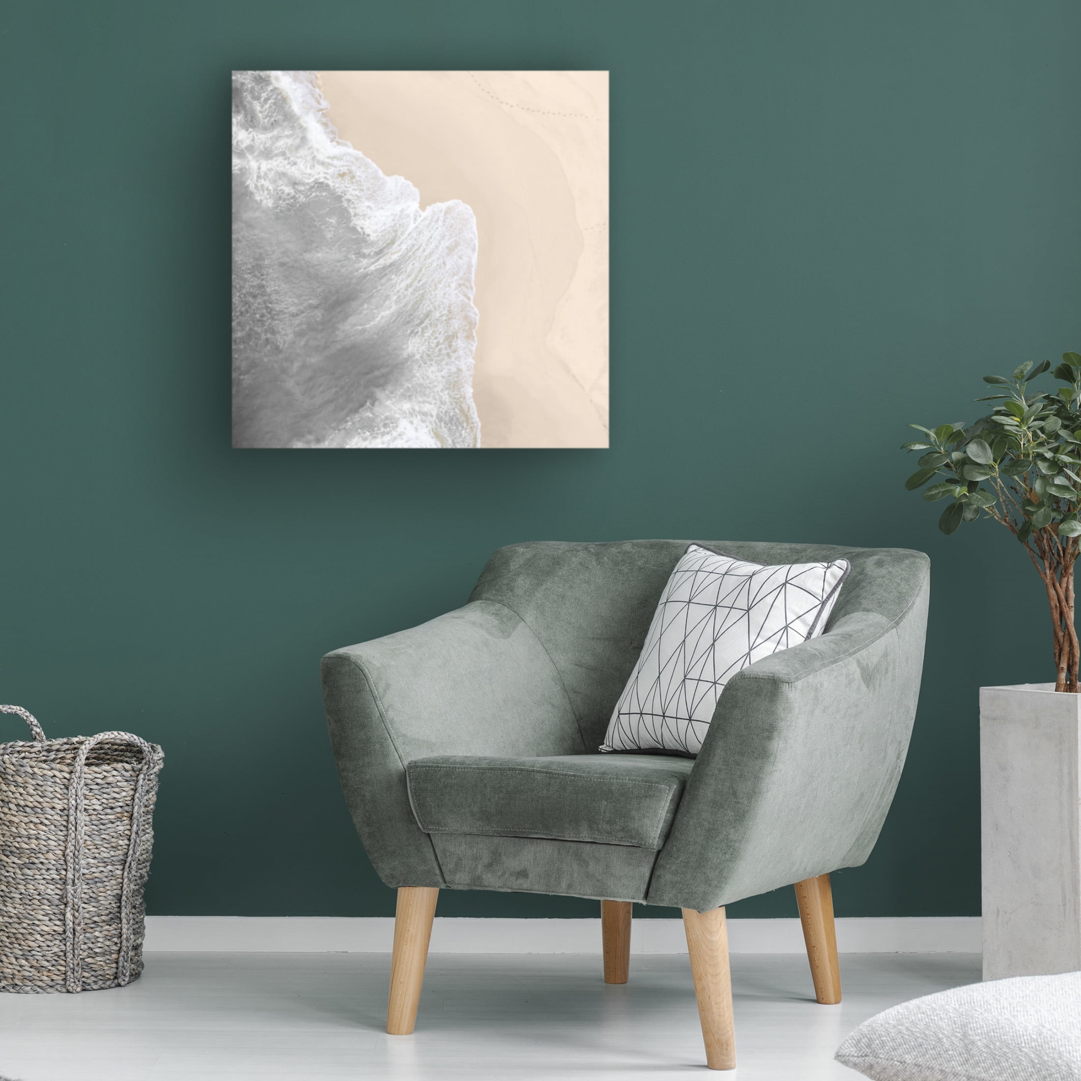 Canvas Wall Art - Sasha 'Apricot Shore' Wall Art for Living Room, Bedroom, or Office Décor by Trademark Fine Art - 35 x 35 Inches