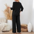 thumbnail image 6 of Wutalume Women's Cozy Home Wear 2-Piece Pajama Set, Comfortable Top and Relaxed Fit Pants, Soft Loungewear Outfit,Black XL, 6 of 6