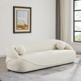 thumbnail image 2 of Ashcroft Modern Luxury Japandi Boucle Fabric Curvy Sofa with Removable Legs, Ivory, 2 of 4