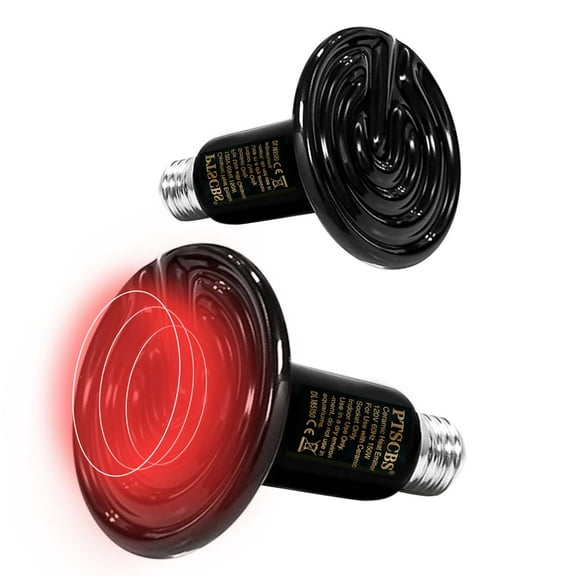 85-100W  Reptile Heat Lamp(2 Packs)-Ceramic Heat Emitter For Reptiles Amphibian Pet Brooders Chicken Incubation, and Terrariums Turtle Lizard Bearded Dragon Snake E26 85 size