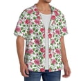 thumbnail image 2 of Daiia Flower Men's Linen Shirts Short Sleeve Casual Shirts Button Down Shirt for Men Beach Summer Wedding Shirt-3X-Large, 2 of 6