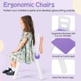 thumbnail image 5 of Infans Kids Wooden Round Table & 2 Chair Set w/ Center Mesh Storage Purple, 5 of 7