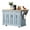 Grey Blue, variant on 47 Inch Wide Mobile Kitchen Island, 400 LBS Heavy Duty Folding Table Top, Rolling Island Cart with Lockable Casters, Height Adjustable Shelf & Towel Bar, Black