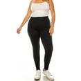 thumbnail image 2 of Women's Plus Size Microfiber Full Solid Length Leggings Pack of 2, 2 of 5