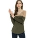 thumbnail image 2 of Camiseta De Manga Larga Con Cuello En V Y Henley Dividida Para Mujer Caqui L, 2 of 6