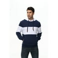 thumbnail image 3 of Tyhengta Mens Hooded Sweatshirt With Zipper Pockets Casual Long Sleeve Drawstring Jacquard PlaidCloth Pullover Hoodies Navy/White XL, 3 of 6