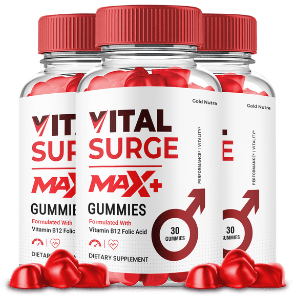 (3 Pack) Vital Surge Max Gummies for Men, 2X Stronger Formula, Vital Surge Max for Men, 3 Month Supply
