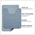 thumbnail image 2 of Bathroom Rug Set of 2, Toilet Rug, Quick Dry, Non-Slip, Machine Washable, Fit Under Doors, Absorbent Bathroom Rug（Blue 20" x 32"+20" x 24"，U）, 2 of 6