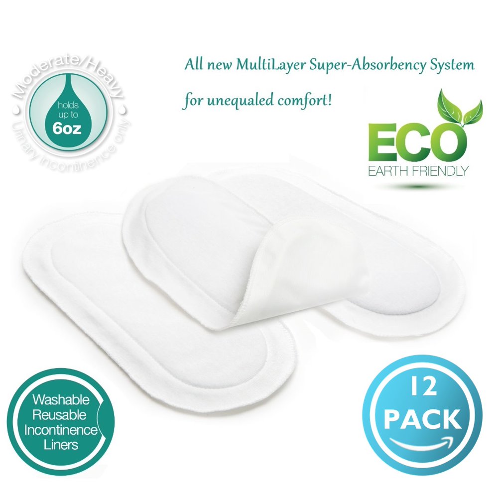 Comfort Finds Unisex Reusable Incontinence Liners Pack of 12 Walmart