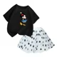 thumbnail image 3 of Conjunto de 2 piezas de camiseta de algodón para niños de Mickey de Disney, falda tutú de princesa de ballet esponjosa, falda de encaje para fiesta de cumpleaños de niña, 3 of 5
