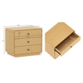 thumbnail image 3 of Liora Contemporary 28" Nightstand in Natural (3-Drawer), 3 of 9